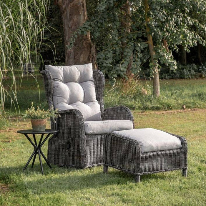 Aria Reclining Chair and Footstool Set Grey (Former Sonta) - Green4Life