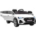 Audi Licensed 12V Kids Electric Ride-On Car with Parental Remote Control, Lights, Music, Horn - White - Green4Life