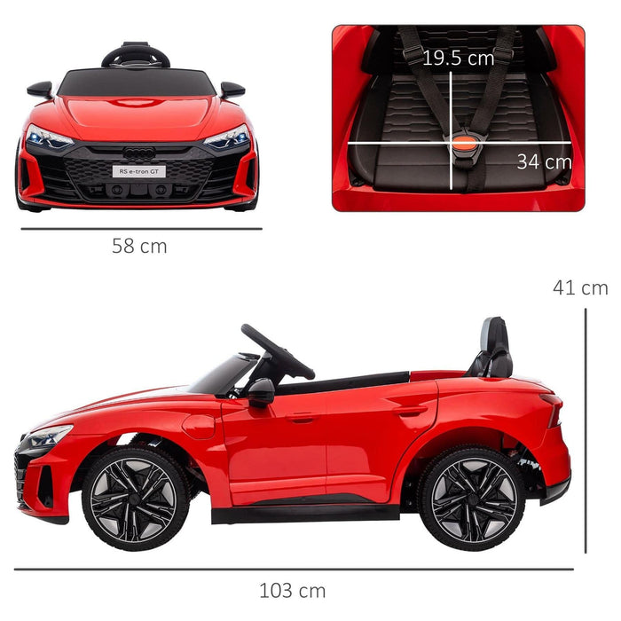Audi Licensed 12V Kids Electric Ride-On Car with Parental Remote Control, Suspension System, Lights, Music, Motor - Red - Green4Life