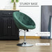 Modern Dining Height Velvet-Touch Bar Stool with Tufted Fabric, Adjustable Height, Swivel Seat - Green - Green4Life