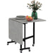 Drop Leaf Folding Dining Table with Metal Frame - Grey - Green4Life