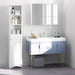 Bathroom Cabinet with 6 Shelves 165H x 34W x 20D cm - White - Green4Life