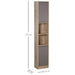 Bathroom Storage Cabinet with 2 Cupboards and 2 Compartments 30L x 24W x 170Hcm - Grey/Brown - Green4Life