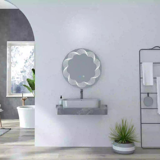 kleankin LED Bathroom Mirror with 3 Colours, Smart Touch & Anti-Fog, 70cm - Green4Life