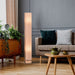 Modern Linen Floor Lamp with Wooden Base - Green4Life