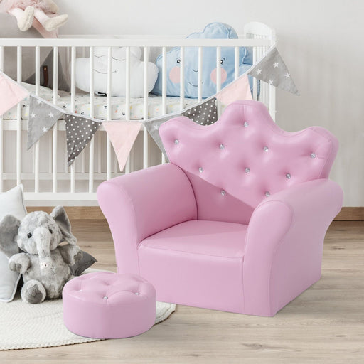 Princess Pink Kids Sofa Set with Armchair and Footstool - Green4Life