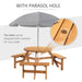 Fir Wood Outdoor Dining Set for 6 - Outsunny - Green4Life