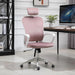 Vinsetto High-Back Office Chair with Velvet Style Fabric Upholstery - Pink/White - Green4Life