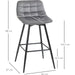 Set of 2 Bar Stools with Velvet-Touch Upholstery - Grey - Green4Life