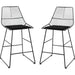 Set of 2 Modern Metal Bar Stools for Kitchen and Bar Counter - Black - Green4Life