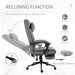 Vinsetto Office Chair with Footrest and Removable Pillow, Linen-Feel Upolstery - Light Grey - Green4Life