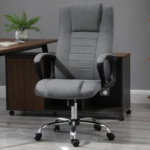 Vinsetto High Back Reclining Office Chair with Adjustable Height - Grey - Green4Life