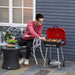 Charcoal Trolley Barbecue - Black & Red - Outsunny - Green4Life