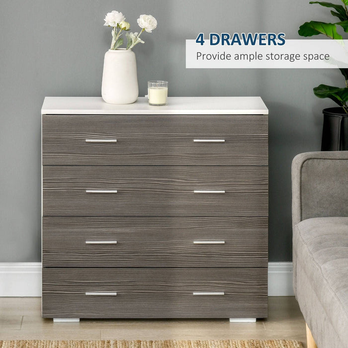Chest of Drawers, 4 Drawer Dresser - Grey - Green4Life