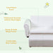Snowy White 2-Seater Kids Sofa with Footstool - Green4Life