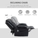 Electric Power Lift Reclining Massage Chair with Remote Control and Side Pocket - Black - Green4Life