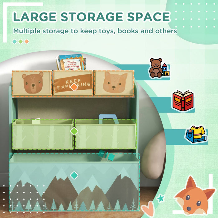 Green Adventure Children's Storage Organiser with Six Bins - Green4Life