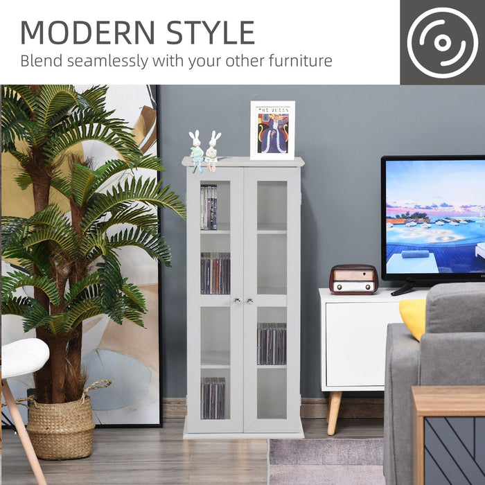 4-Tier Storage Unit Modern Bookcase with Magnetic Doors - White - Green4Life