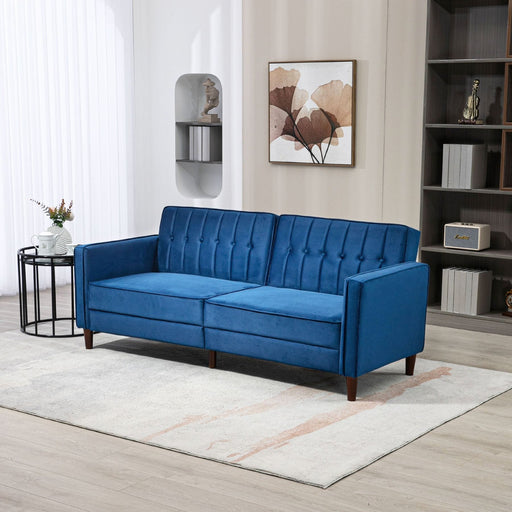 Azure Elegance Velvet Convertible Sofa Bed - Green4Life