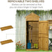 Outsunny Wooden Garden Storage Shed with 3 Shelves & 2 Lockable doors - Natural - Green4Life