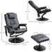 Reclining Massage Armchair with PU Leather Upholstery & Footstool - Black - Green4Life