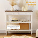 Classic Style Console Table with Storage Shelves and Drawers - White - Green4Life