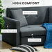 2-Seater Convertible Sofa Bed with Cushions & Hidden Storage - Dark Grey - Green4Life
