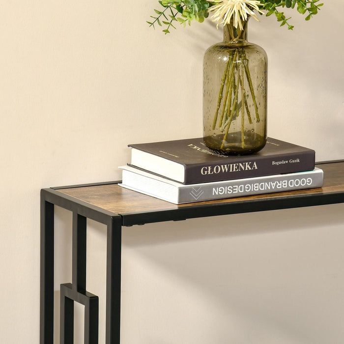 Industrial-Style Console Table with Storage Shelf - Brown - Green4Life