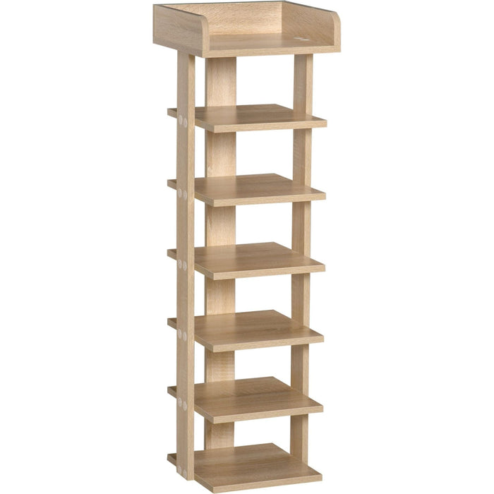 7 Tier Shoe Rack Organiser - Oak - Green4Life