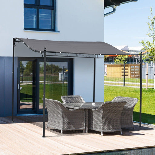 3 x 3 m Metal Pergola with Grey Canopy - Outsunny - Green4Life