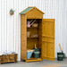 Outsunny Wooden Garden Storage Shed with 3 Shelves & 2 Lockable doors - Natural - Green4Life