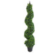 120cm Boxwood Tower Artificial Topiary Tree Spiral with Metal Top - Green4Life