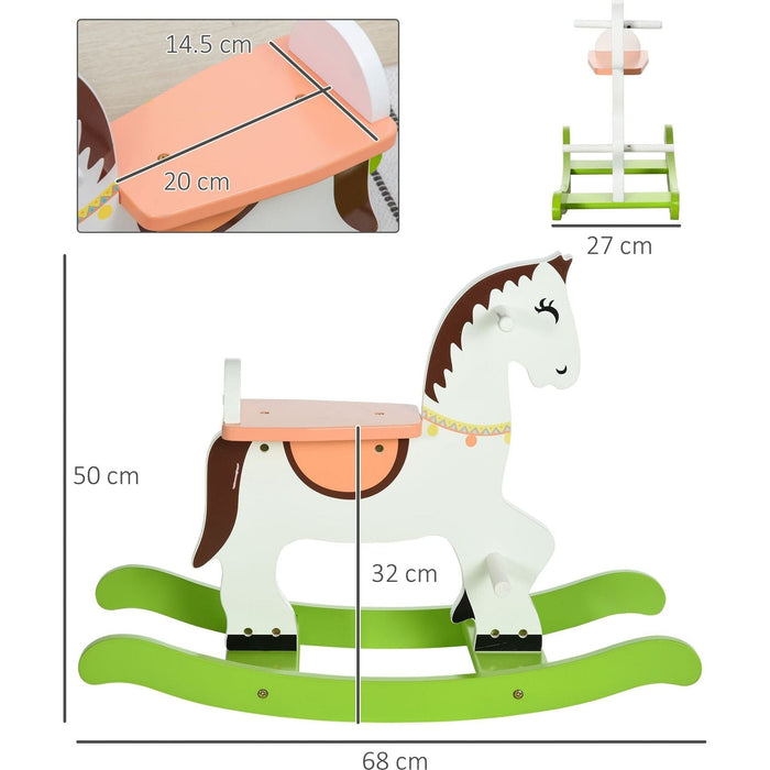 Rocking Horse Ride Toy, 68 x 27 x 50cm - Multicoloured - Green4Life