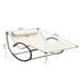 Double Rocking Sun Lounger with Pillow - Cream White - Outsunny - Green4Life