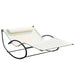 Double Rocking Sun Lounger with Pillow - Cream White - Outsunny - Green4Life