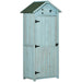 Outsunny Fir Wood Shed with 3 Shelves 77 x 54 x 179cm - Blue - Green4Life