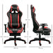 HOMCOM High-Back Faux Leather Gaming Chair with Footrest - Red/Black - Green4Life