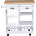 Storage Trolley with 2 Drawers, Shelves, Baskets and Wine Rack - White - Green4Life