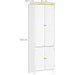 Freestanding 4-Door Kitchen Cupboard with 4 Shelves - White - Green4Life