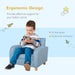 Little Dreamer Blue Kids Sofa with High Back and Anti-Slip Legs - Green4Life