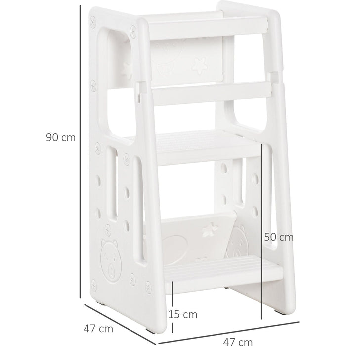 Polar Heights - White Adjustable Kids Step Stool - Green4Life