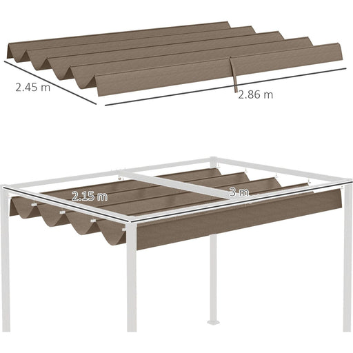 Outsunny Coffee Brown FlexiShade - 3x2.15m Retractable Pergola Roof, UV30+ Protection - Green4Life