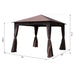 Outsunny 3x3m Compact Pavilion Gazebo - Coffee - Green4Life