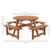 Wooden Picnic Bench for 8 - Garden Seating Solution - Outsunny - Green4Life