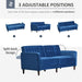 Velvet-Touch Tufted Convertible Sofa Bed with Adjustable Split Back - Blue - Green4Life