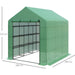 Outsunny Walk-in Greenhouse with 4 Tier Shelves 244L x 180W x 210H cm - Green - Green4Life