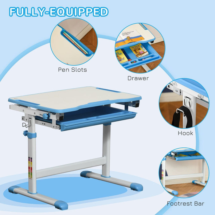 Blue Adjustable Study Suite - Kids Ergonomic Desk Set - Green4Life