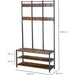 Industrial-Style Coat Rack with Hooks & Shelves 100L x 40W x 184Hcm -Rustic Brown & Black - Green4Life