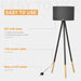 Free Standing Tripod Floor Lamp - Grey & Brown - Green4Life