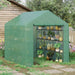 Outsunny Walk-in Greenhouse with 4 Tier Shelves 244L x 180W x 210H cm - Green - Green4Life